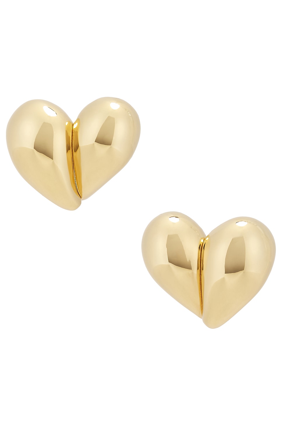 Image 1 of Bottega Veneta Heart Earrings in Gold