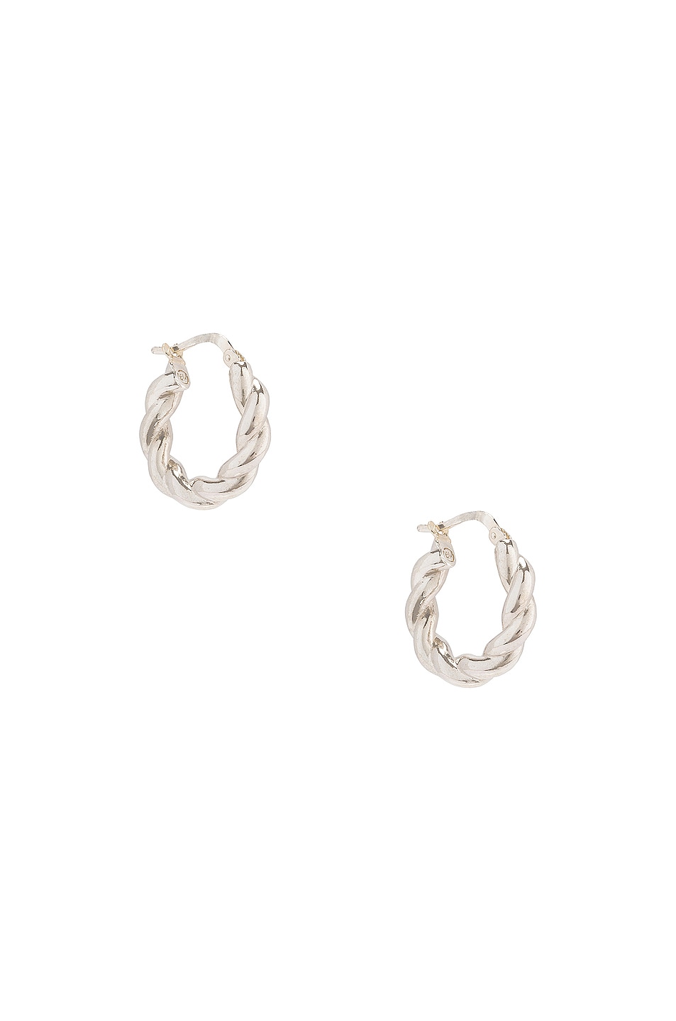 Image 1 of Bottega Veneta Twisted Hoop Earrings in Silver