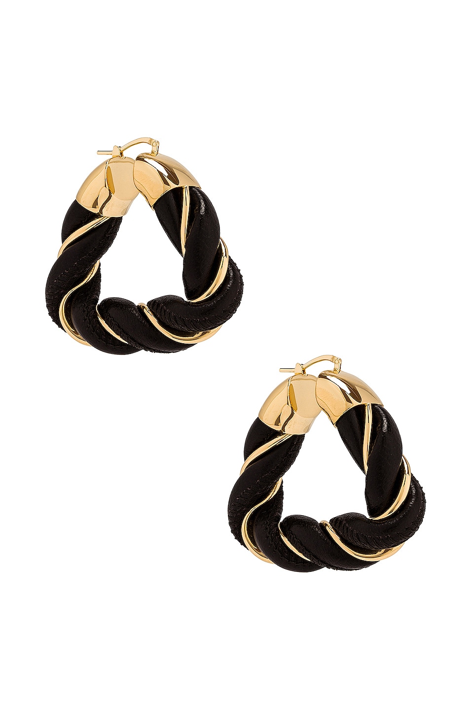 Image 1 of Bottega Veneta Triangle Earrings in Gold & Fondant