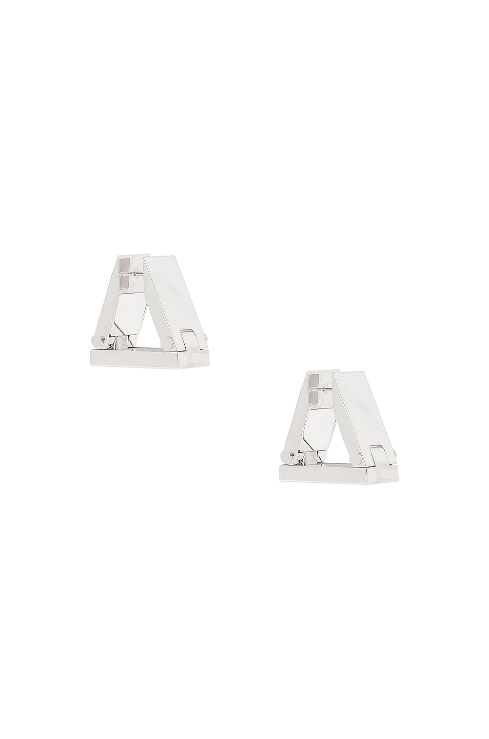 Image 1 of Bottega Veneta Triangle Earrings in Silver
