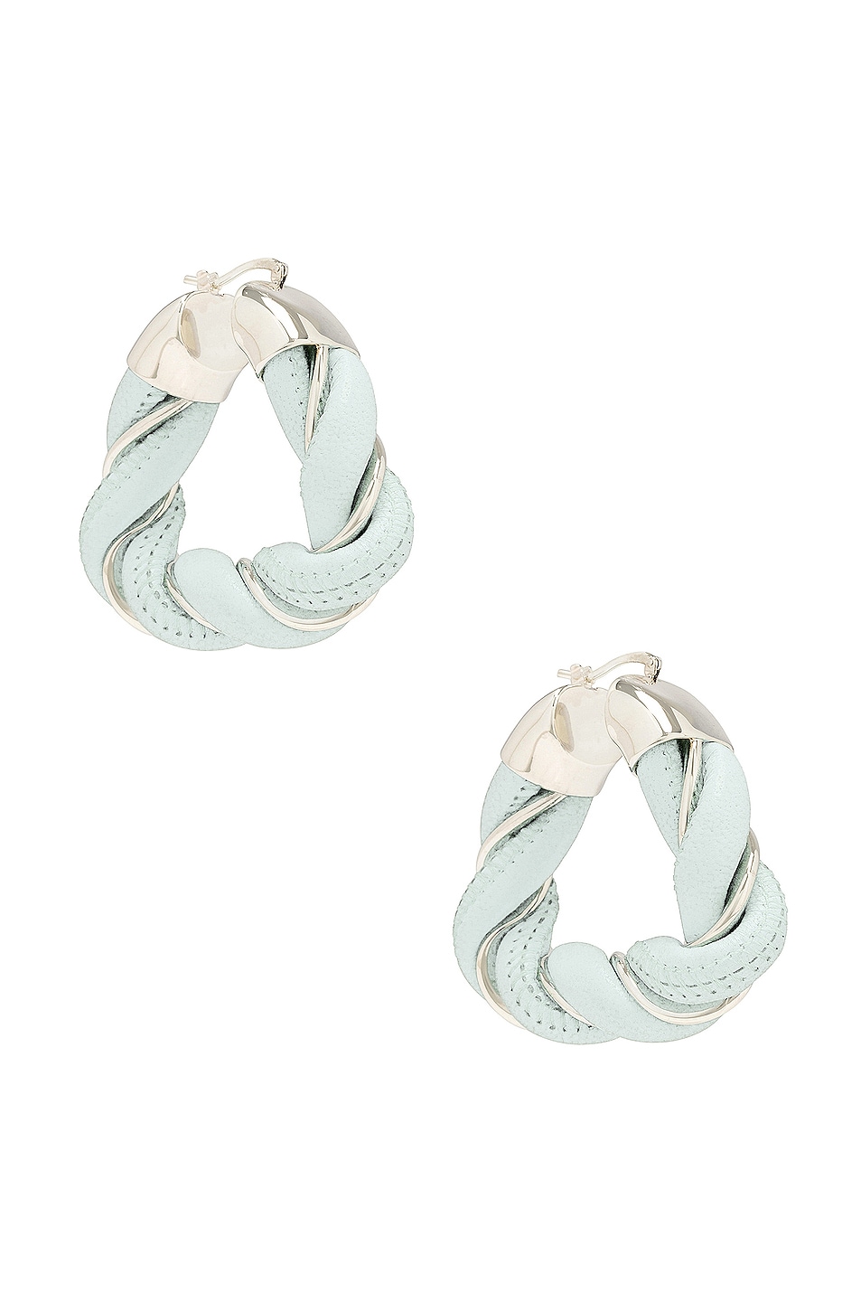 Image 1 of Bottega Veneta Twist Earrings in Teal Washed