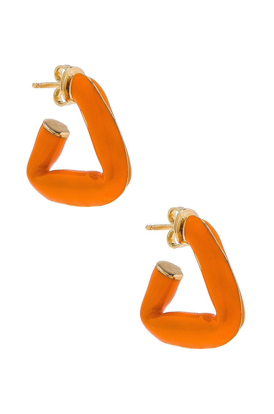 Image 1 of Bottega Veneta Drop Earrings in Tangerine