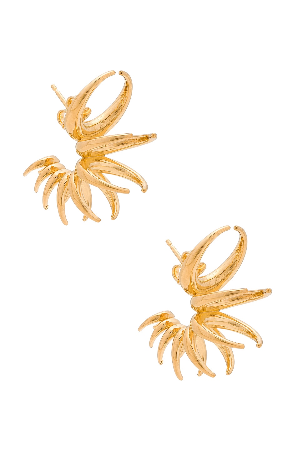 Image 1 of Bottega Veneta Statement Earrings in Gold Finish