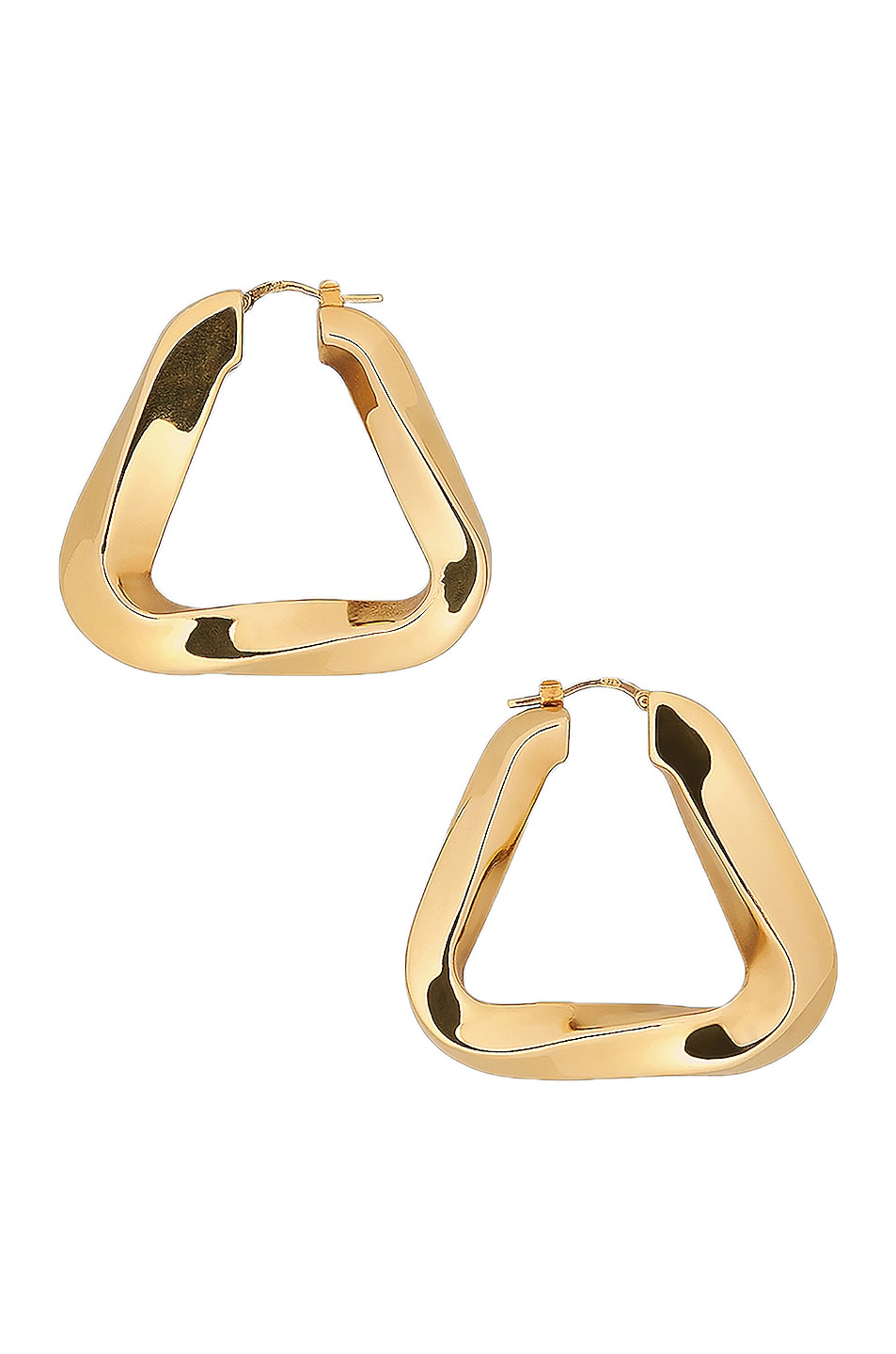 Image 1 of Bottega Veneta Triangle Earrings in Argento Oro Giallo