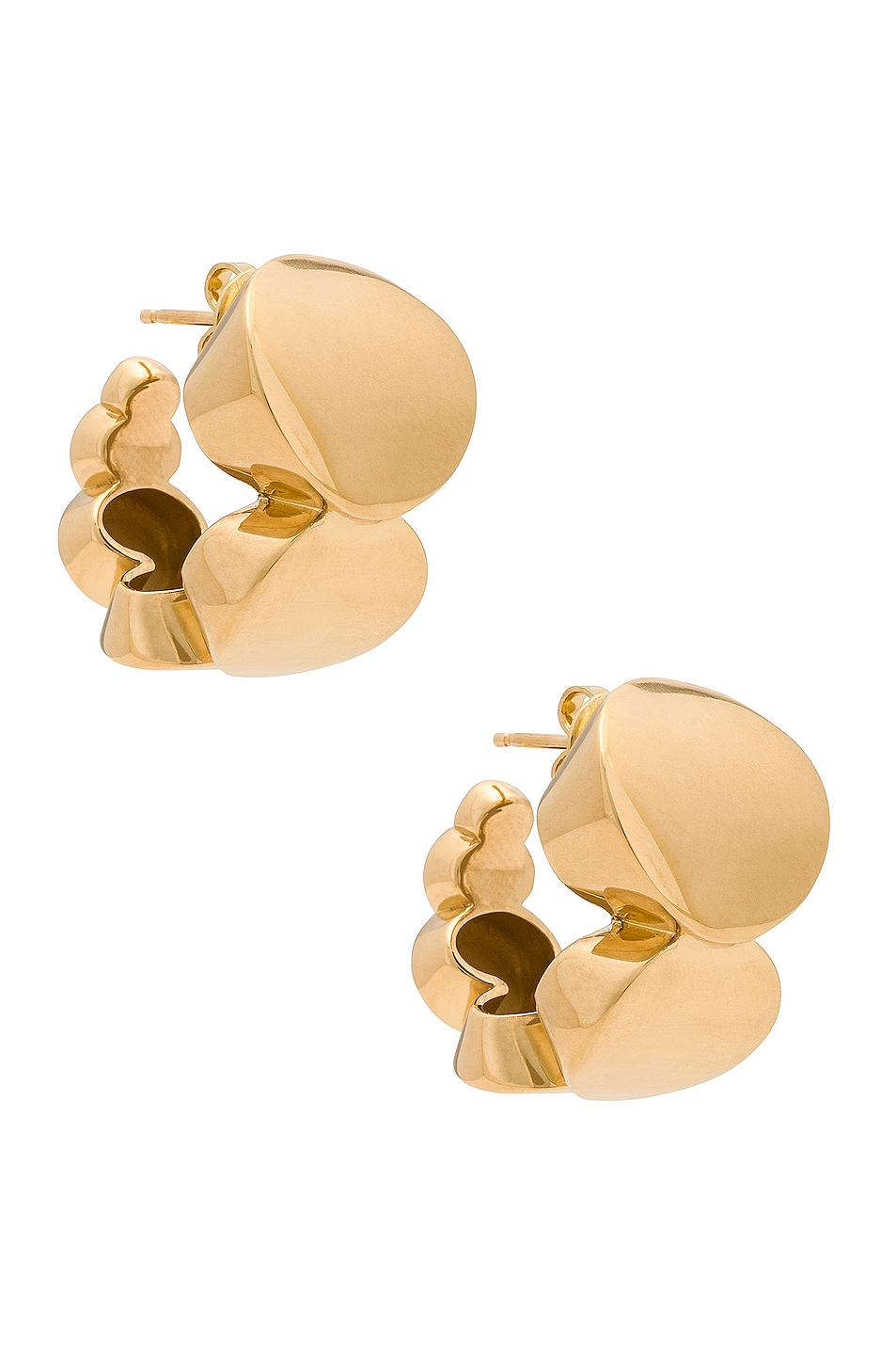 Image 1 of Bottega Veneta Hoop Earrings in Gold
