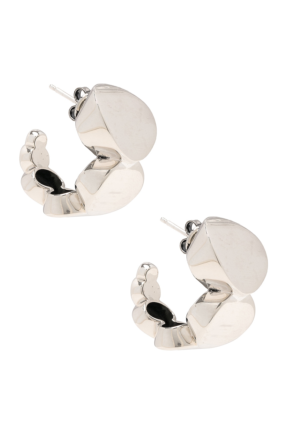 Image 1 of Bottega Veneta Hoop Earrings in Silver