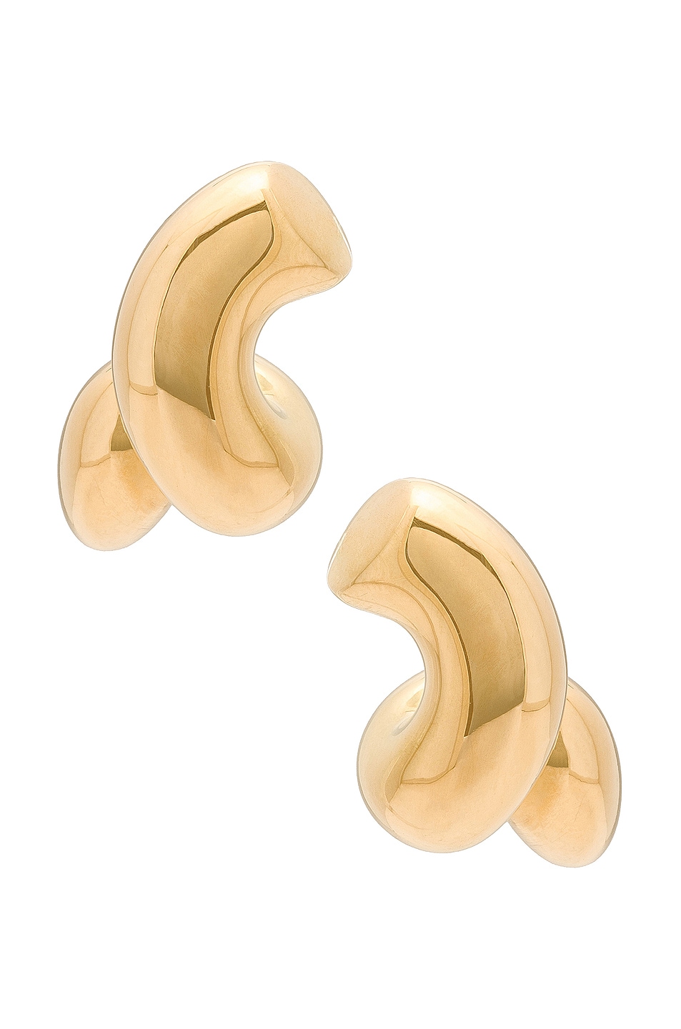 Image 1 of Bottega Veneta Corkscrew Earrings in Yellow Gold