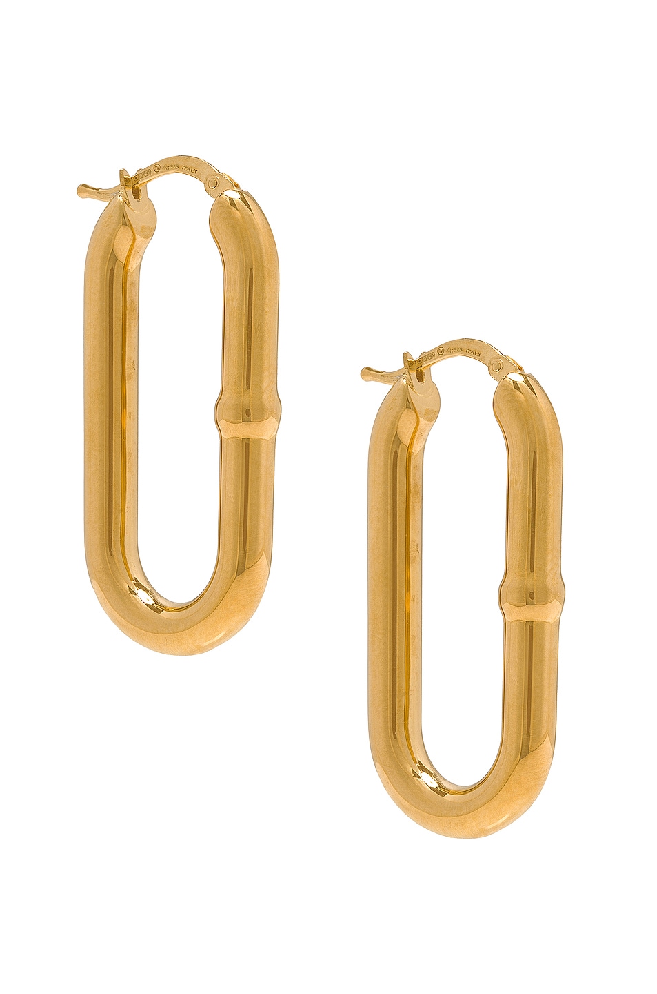 Image 1 of Bottega Veneta Hoop Earrings in Yellow Gold