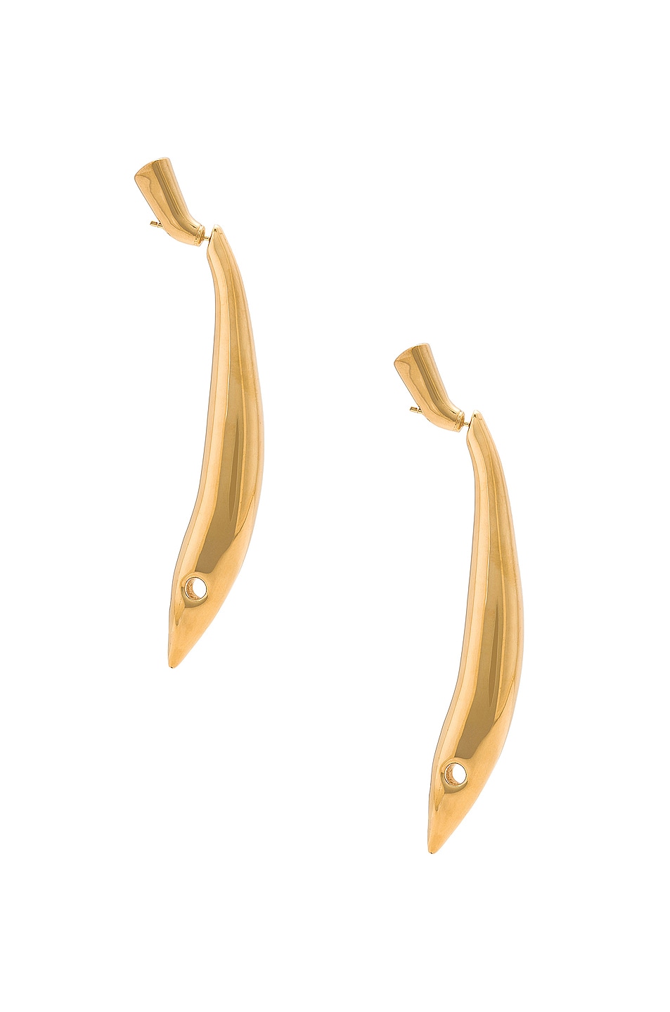 Image 1 of Bottega Veneta Long Earrings in Yellow Gold