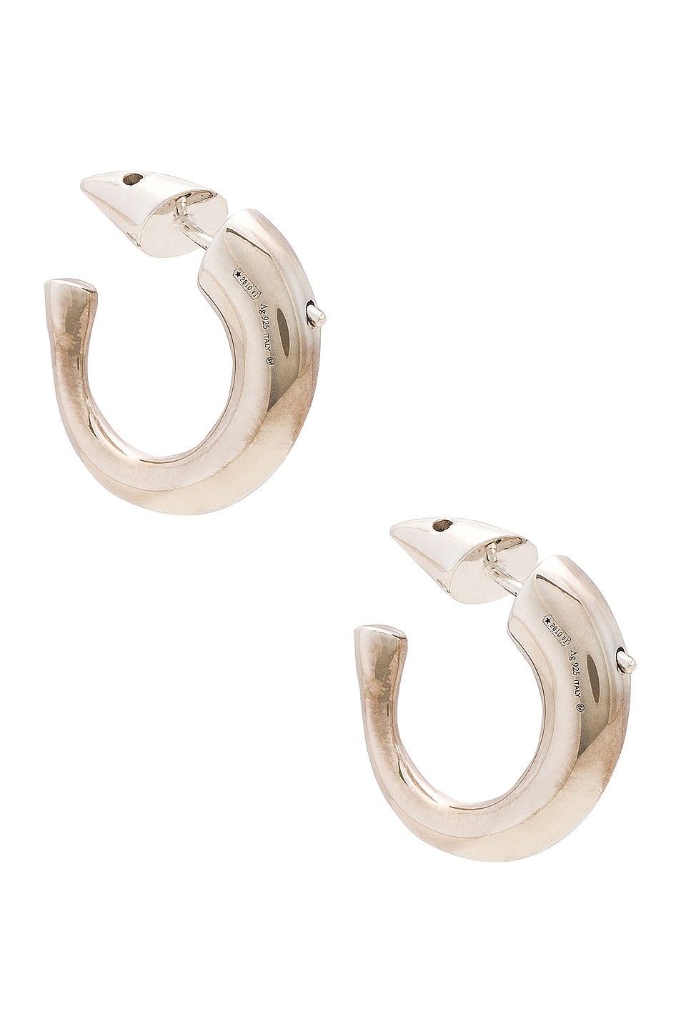 Image 1 of Bottega Veneta Thick Hoop Earrings in Silver