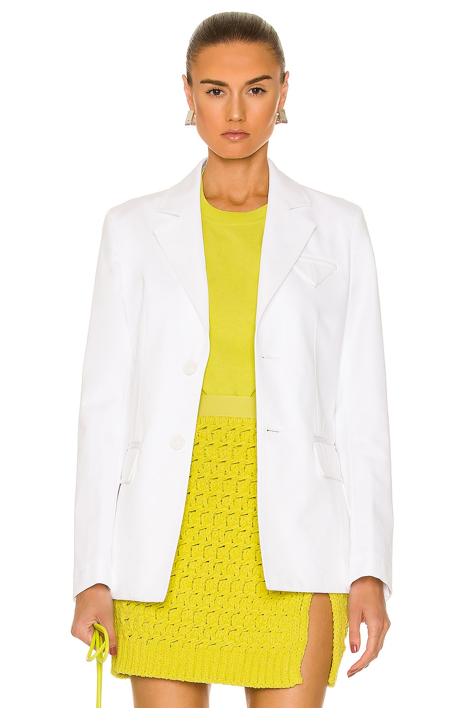 Image 1 of Bottega Veneta Sanded Cotton Twill Jacket in White