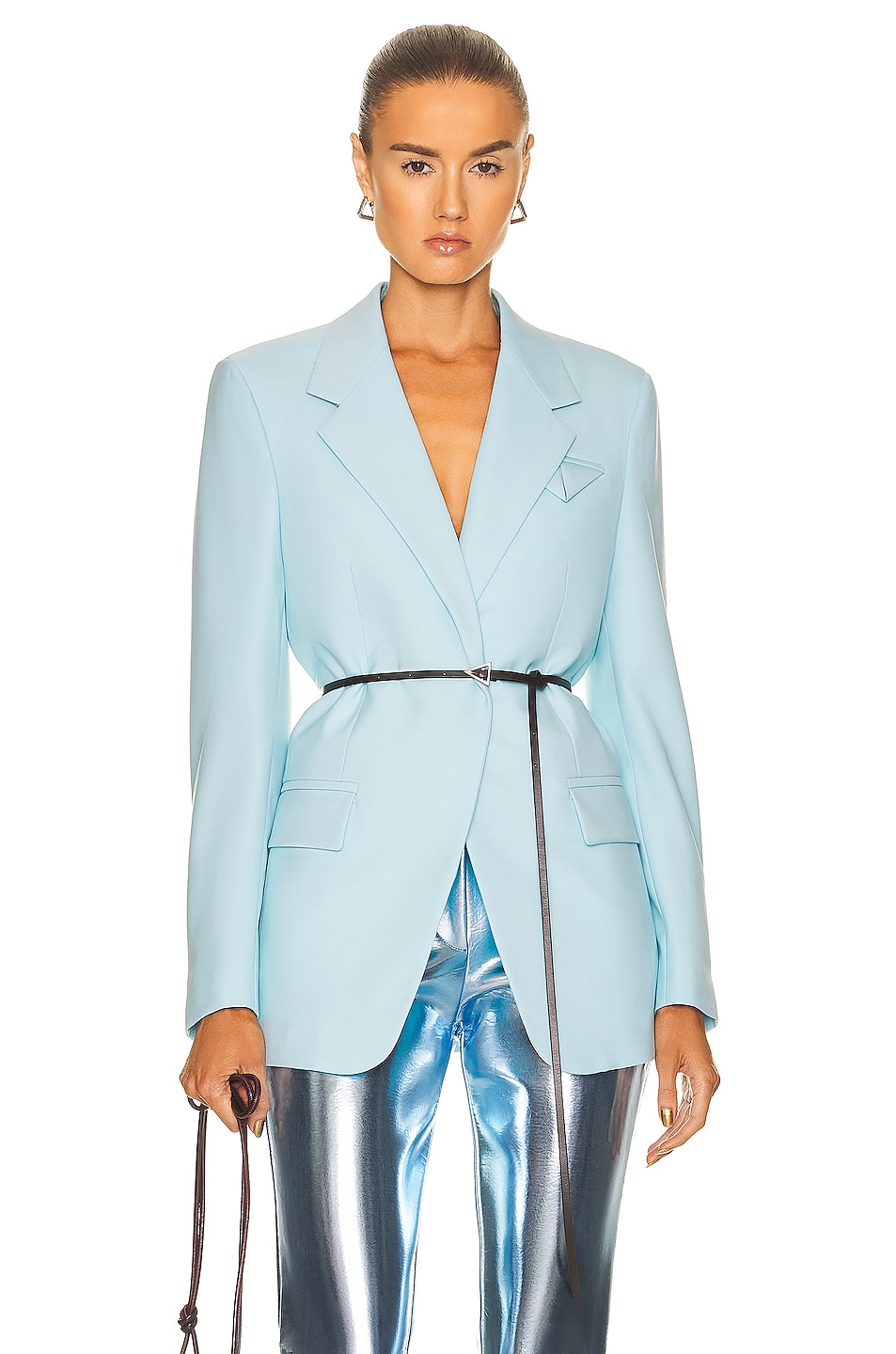 Image 1 of Bottega Veneta Tailored Blazer Jacket in Pale Blue