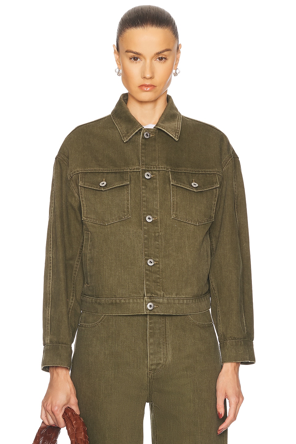 Image 1 of Bottega Veneta Denim Jacket in Caper Stone Washed