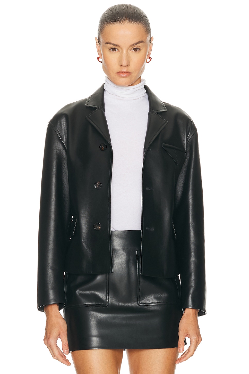 Bottega Veneta Leather Jacket In Black