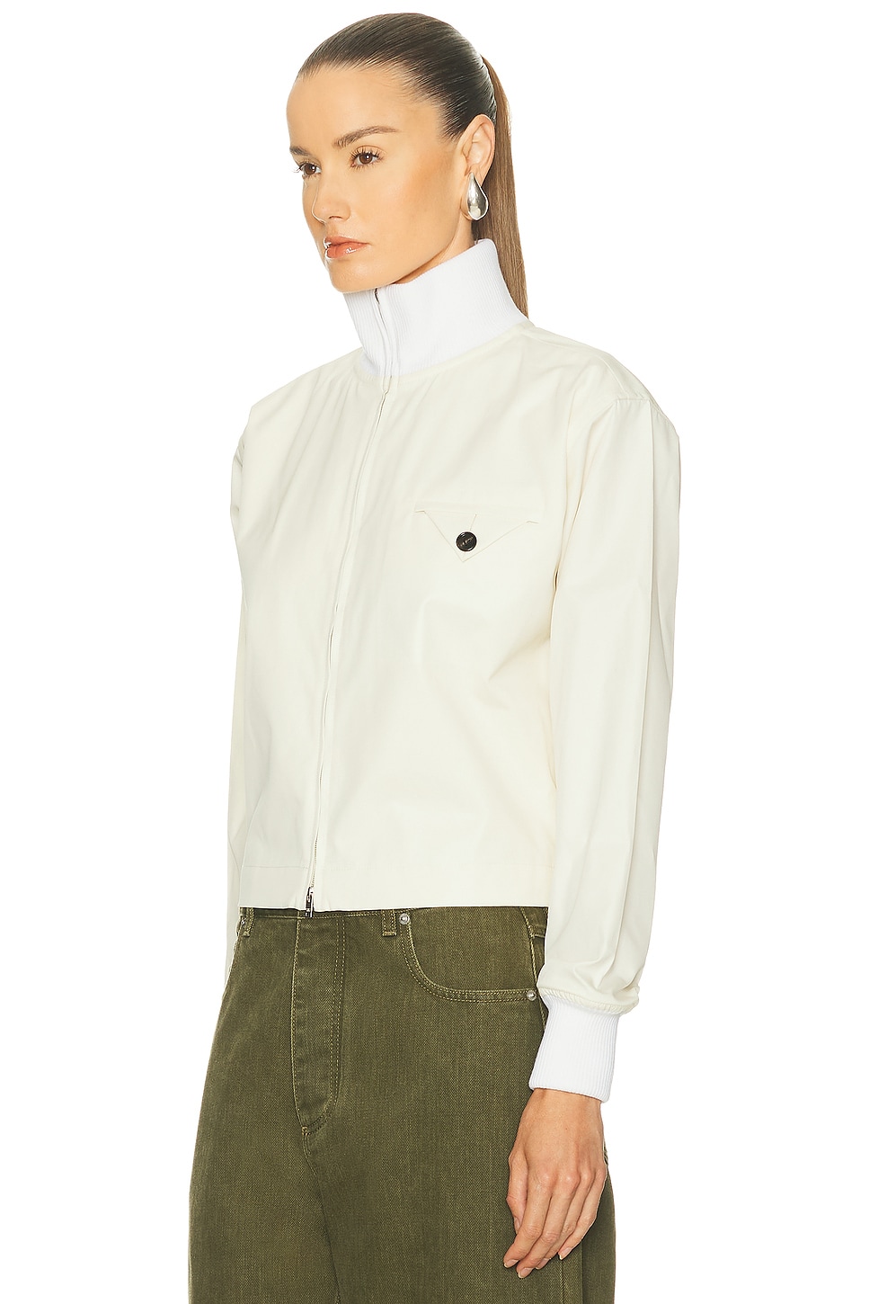 Bottega Veneta Twill Zipped Jacket In White