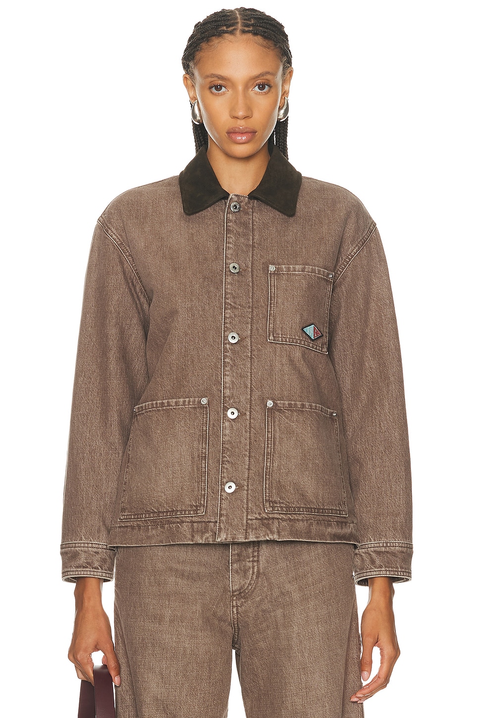 Image 1 of Bottega Veneta Denim Padded Jacket in Brown