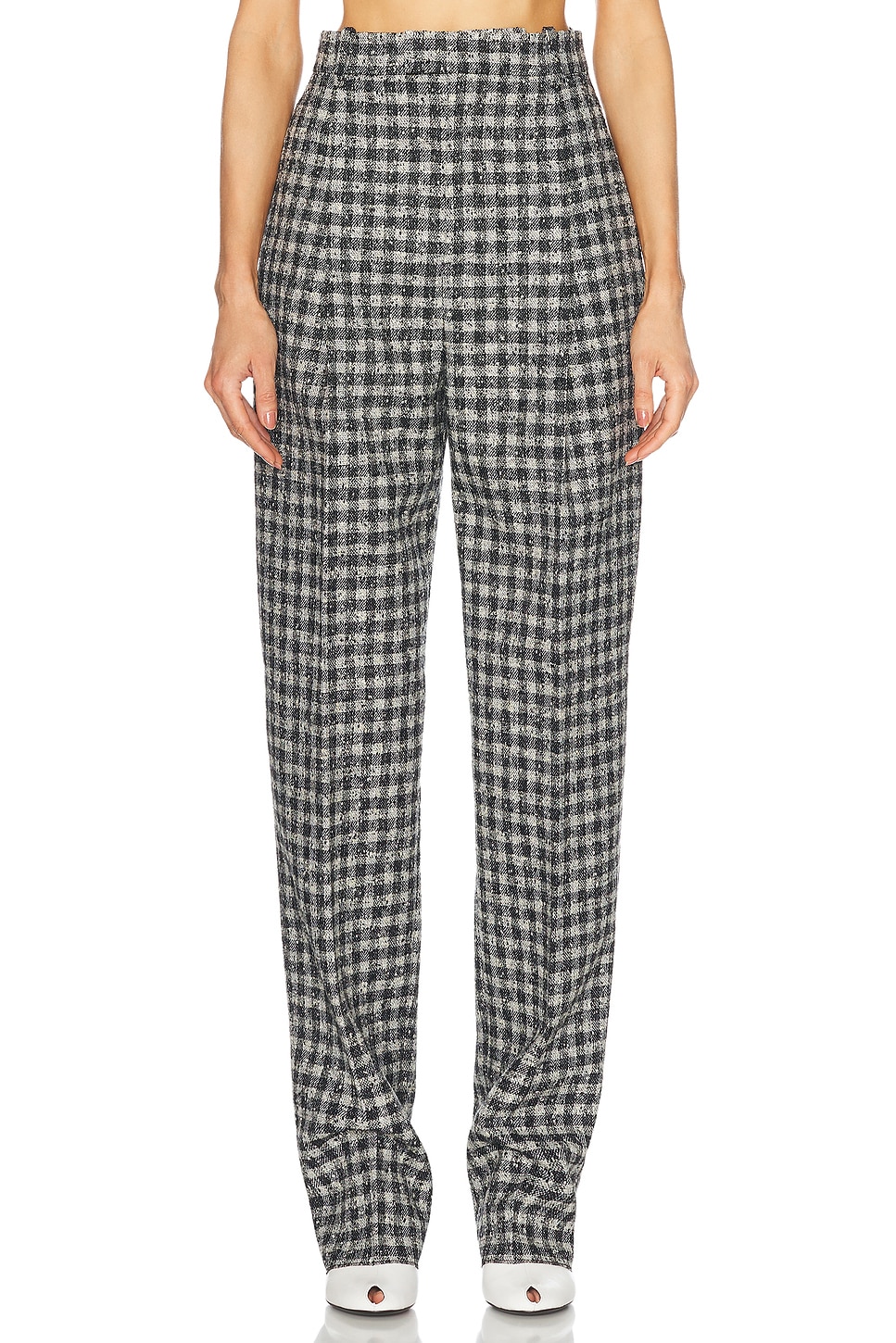Image 1 of Bottega Veneta Pleated Pant in Black, Pear, & Khaki