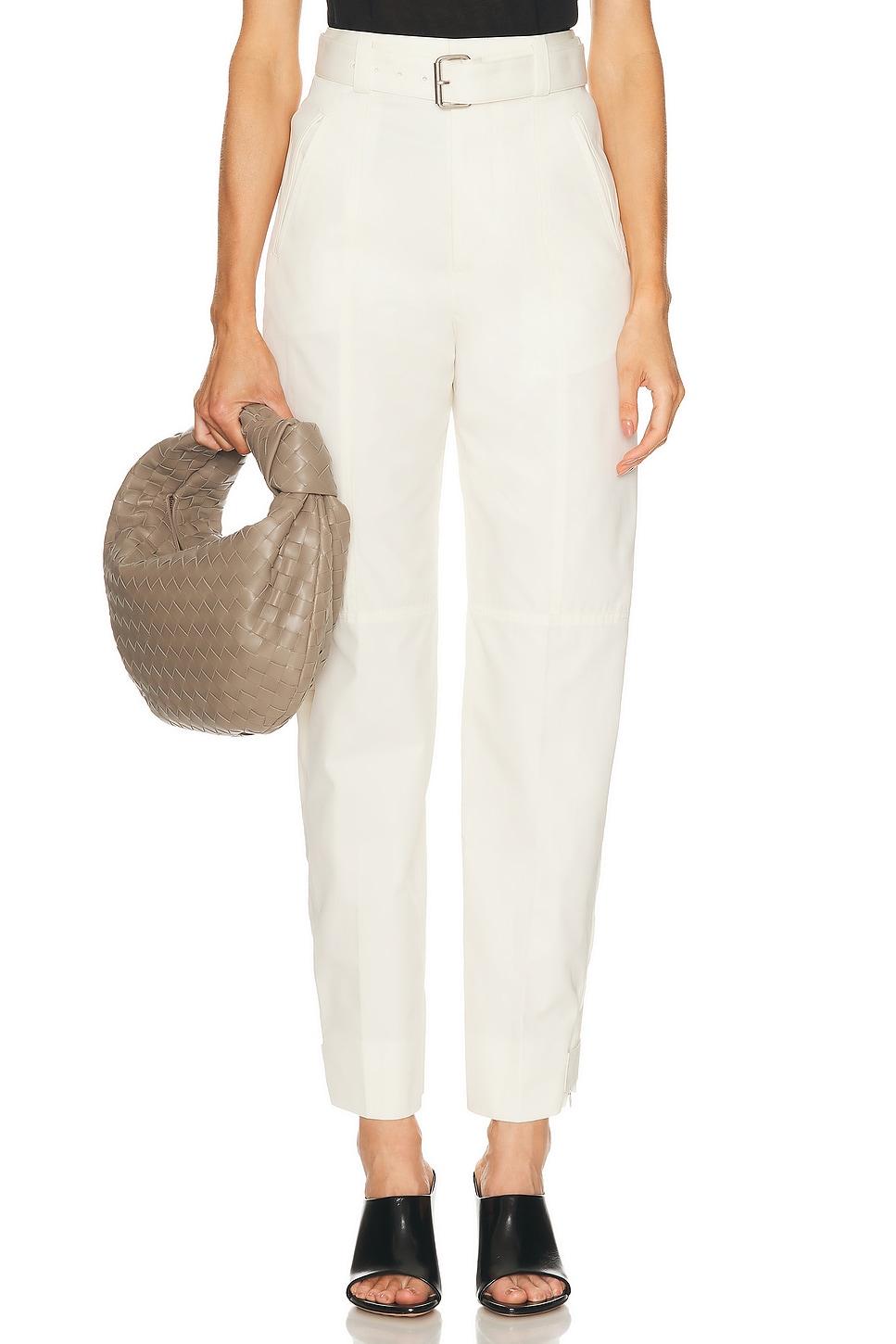 Image 1 of Bottega Veneta Belted Trouser in Frosting