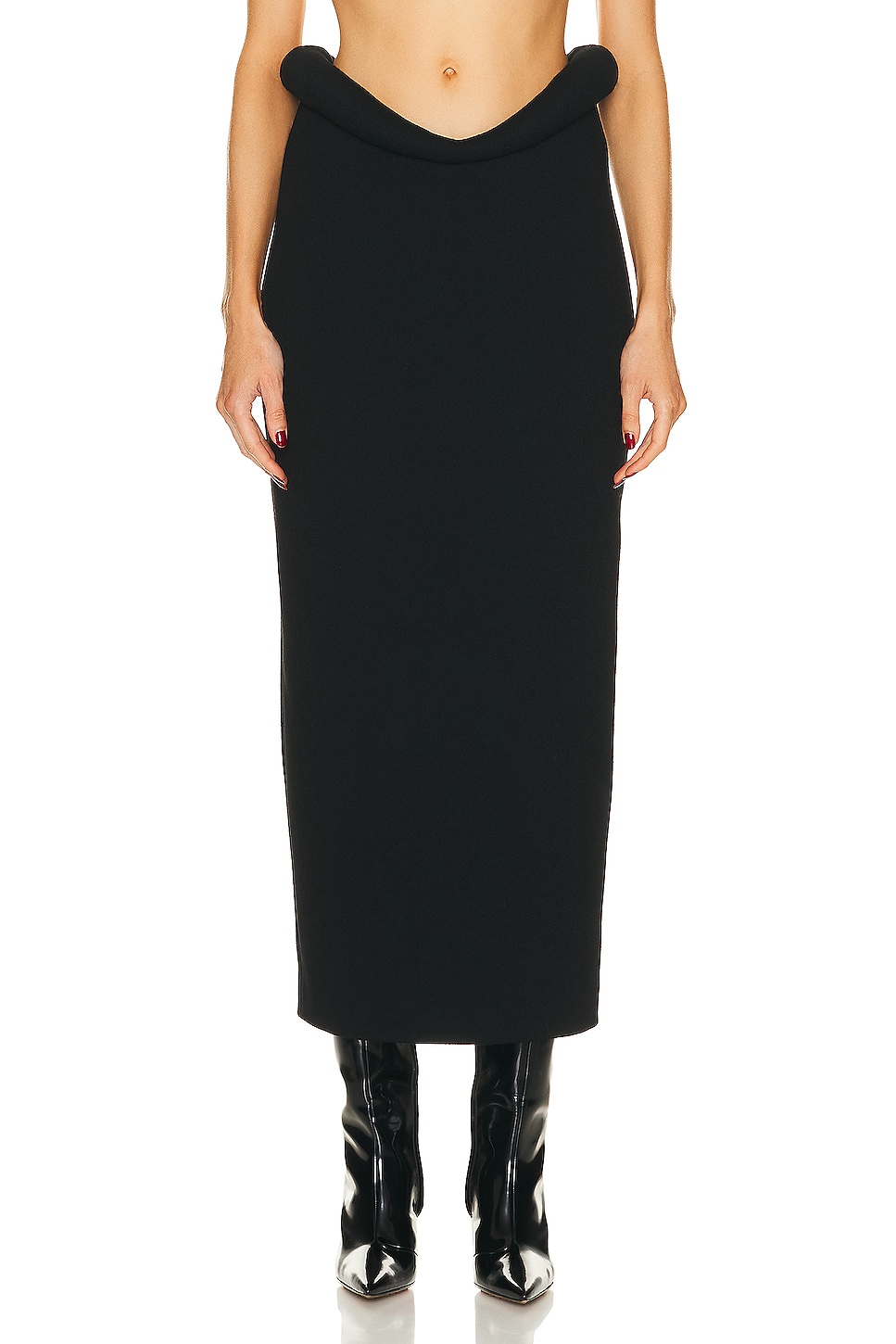 Image 1 of Bottega Veneta Viscose Compact Frise Skirt in Black