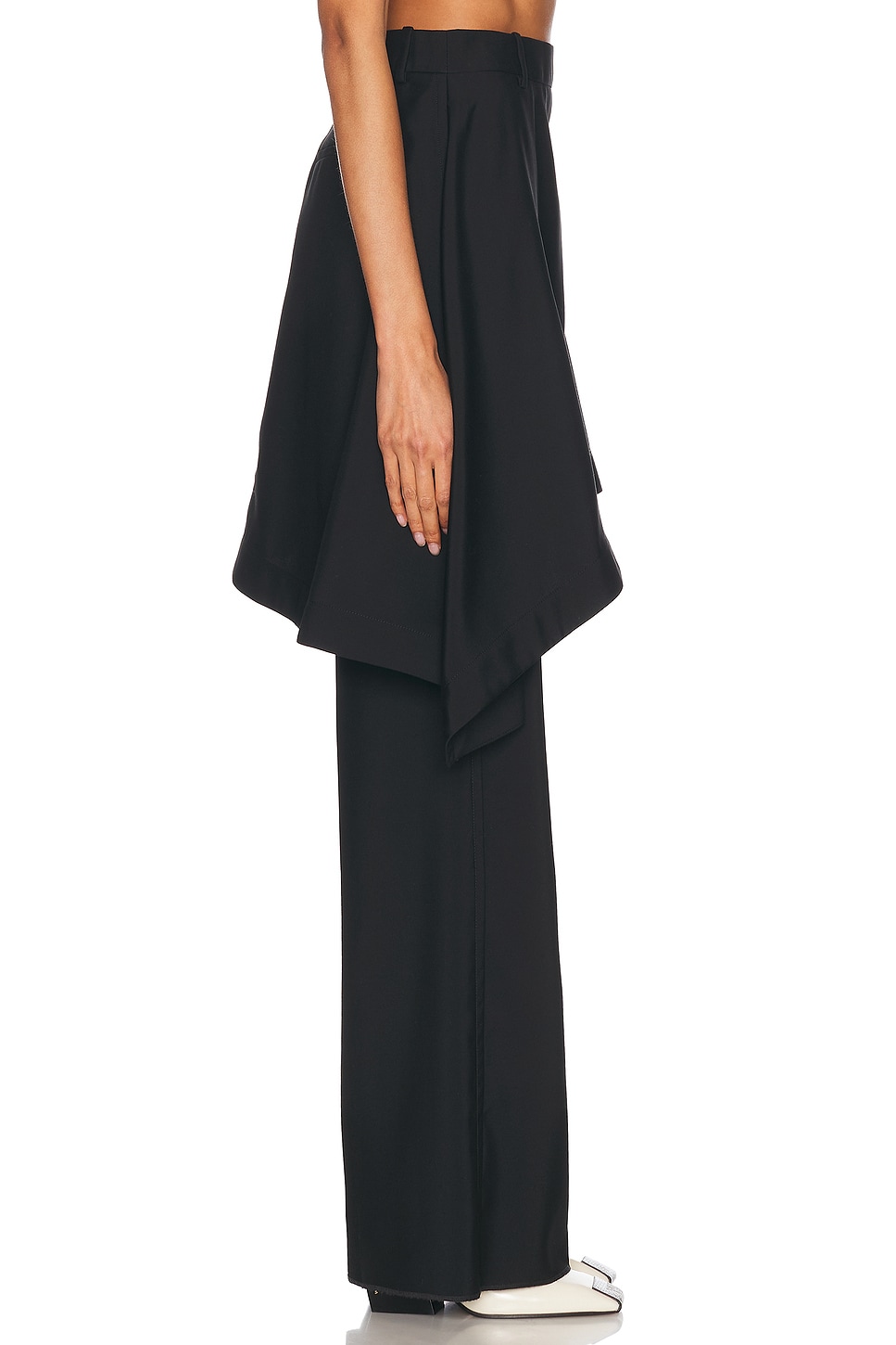 Bottega Veneta Asymmetrical Wool Skirt With Tailored Drape In Black