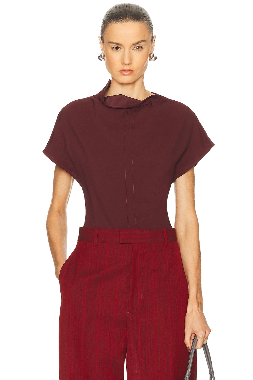 Short Sleeve Blouse in Wine