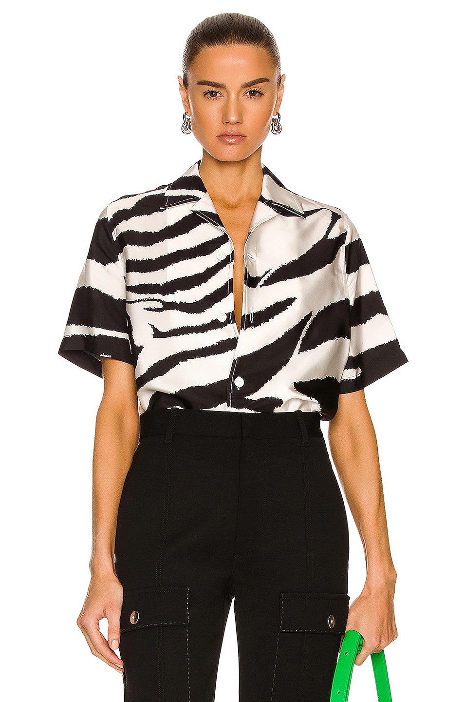 Image 1 of Bottega Veneta Zebra Silk Shirt in Black & White