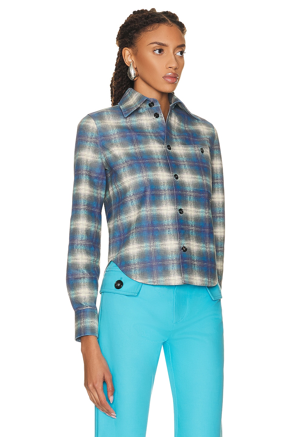 Bottega Veneta - Leather Check Flannel Shirt | Plush