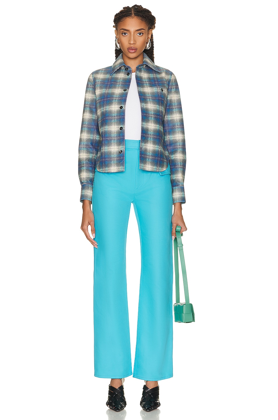 Bottega Veneta - Leather Check Flannel Shirt | Plush
