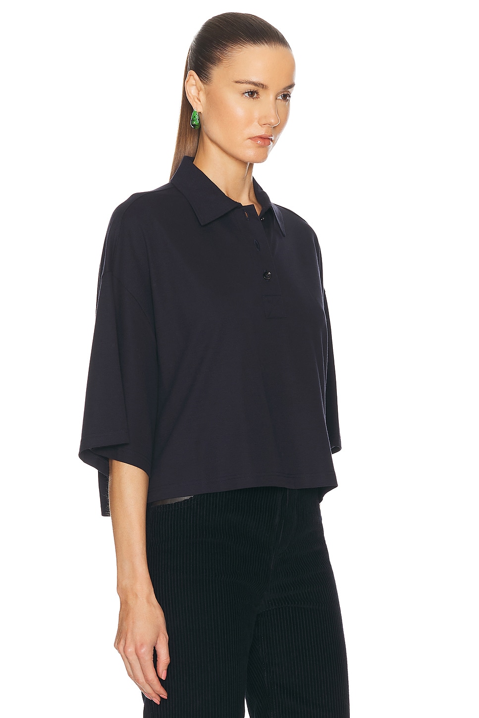 Shop Bottega Veneta Short Sleeve Shirt In Dark Night
