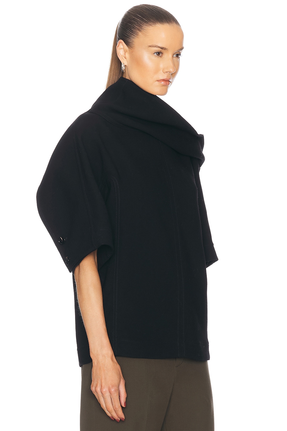 Bottega Veneta Draped Neck Top In Black