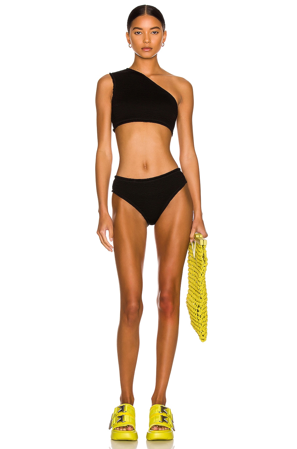 Image 1 of Bottega Veneta Nylon Crinkle Bikini Set in Black
