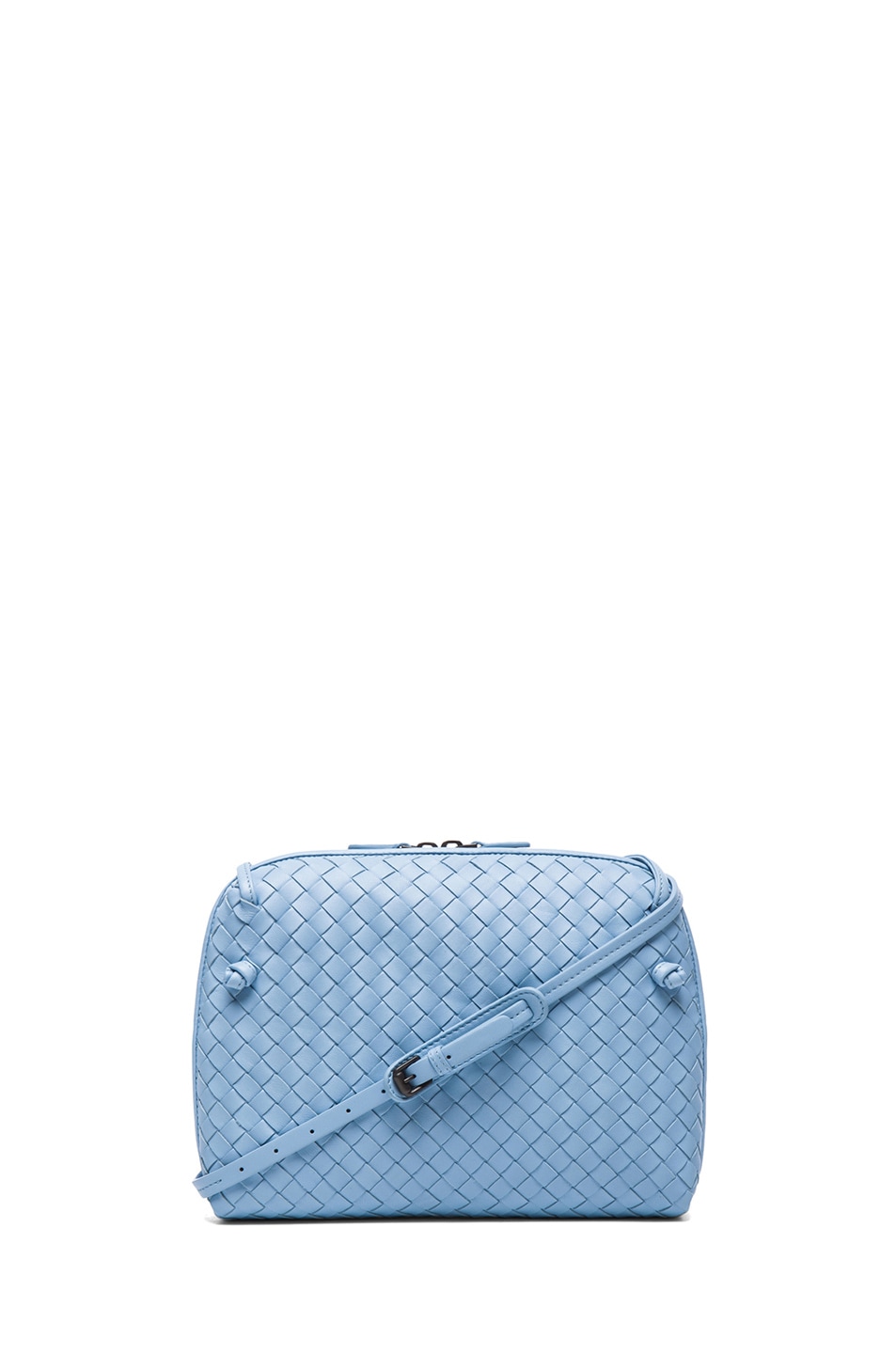 Image 1 of Bottega Veneta Woven Messenger Bag in Ciel