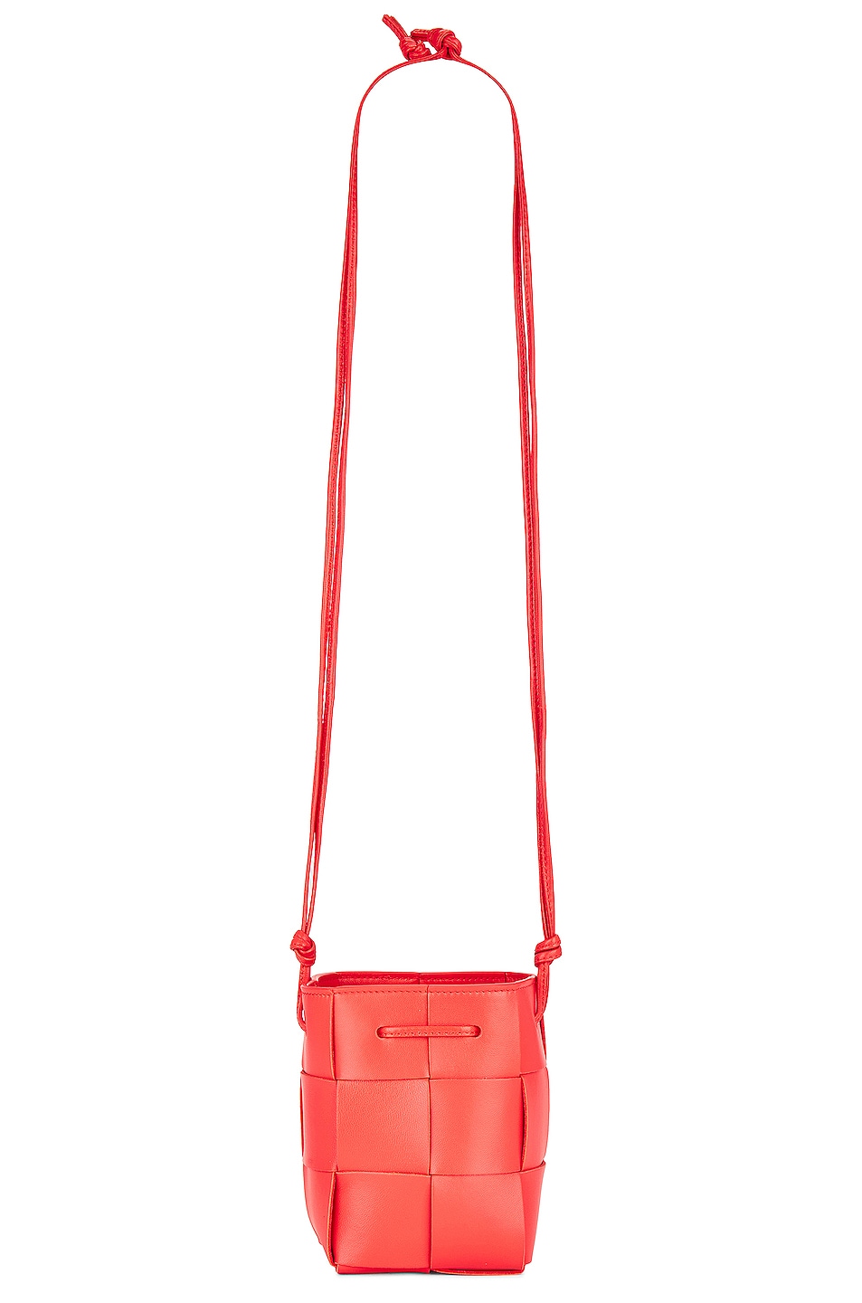 Mini Cassette Bucket Bag in Coral