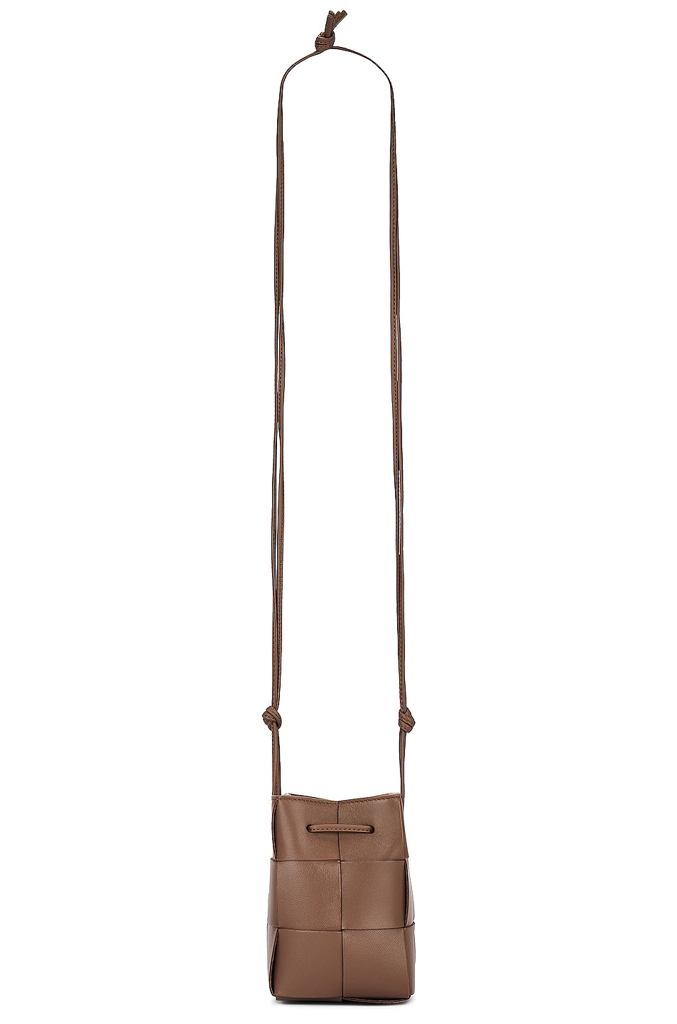 Mini Crossbody Bucket Bag in Taupe