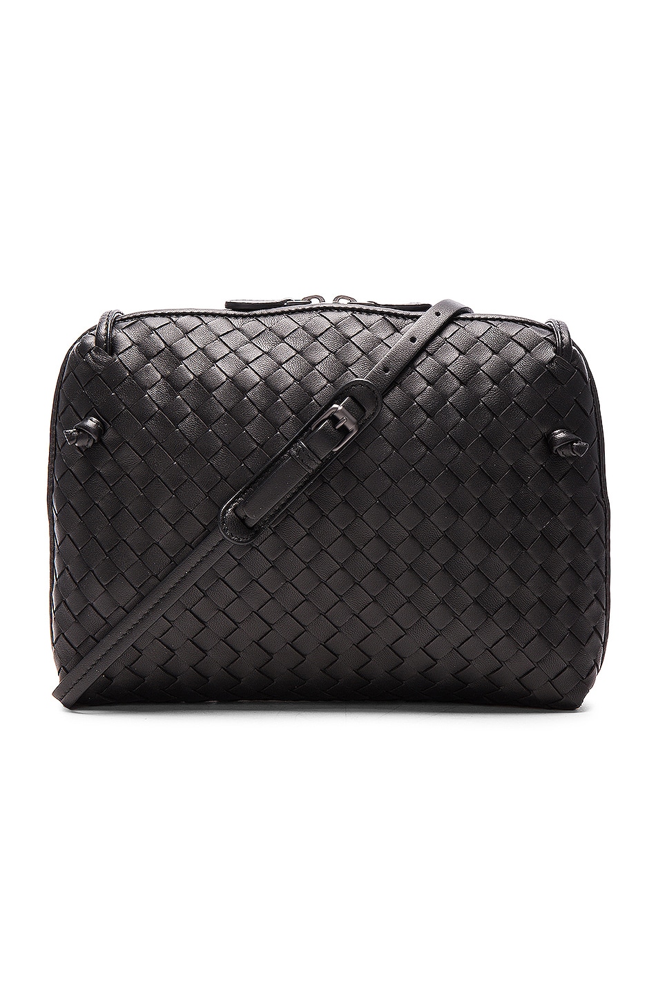 Image 1 of Bottega Veneta Woven Leather Shoulder Bag in Nero