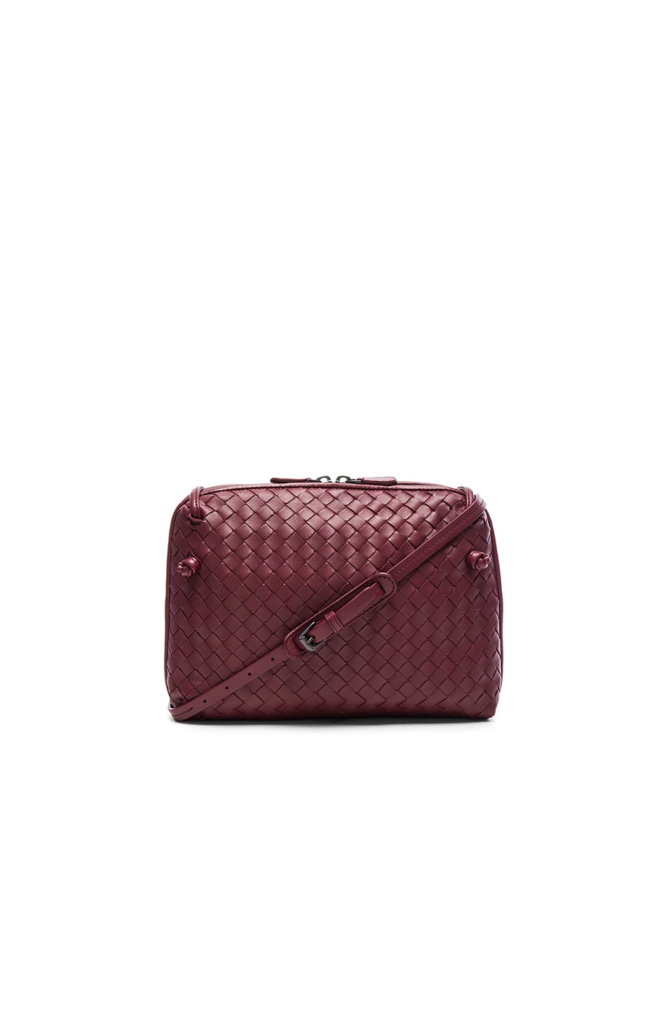 Image 1 of Bottega Veneta Woven Leather Shoulder Bag in Barolo