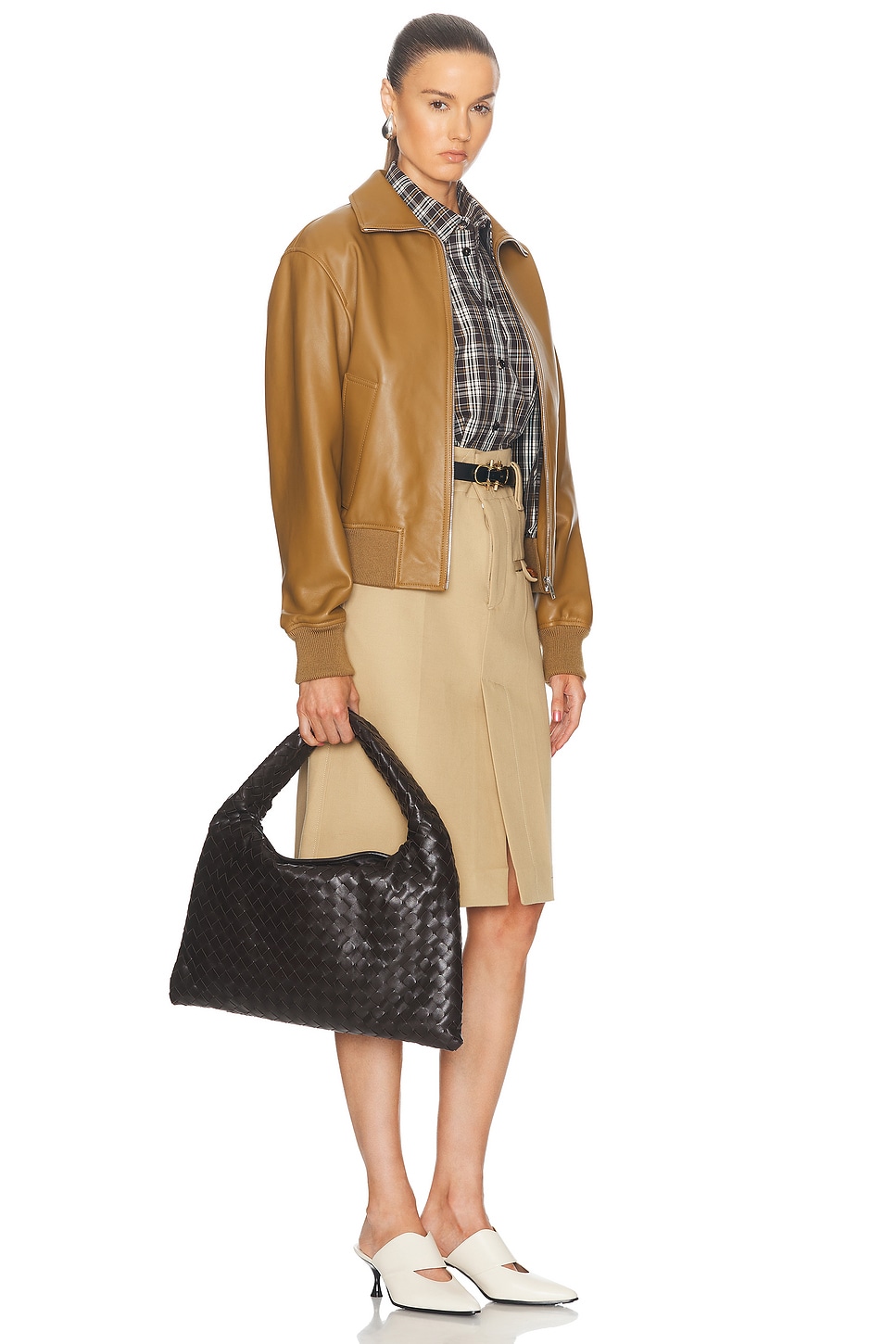 Bottega Veneta Small Hop Bag In Fondant & Muse Brass