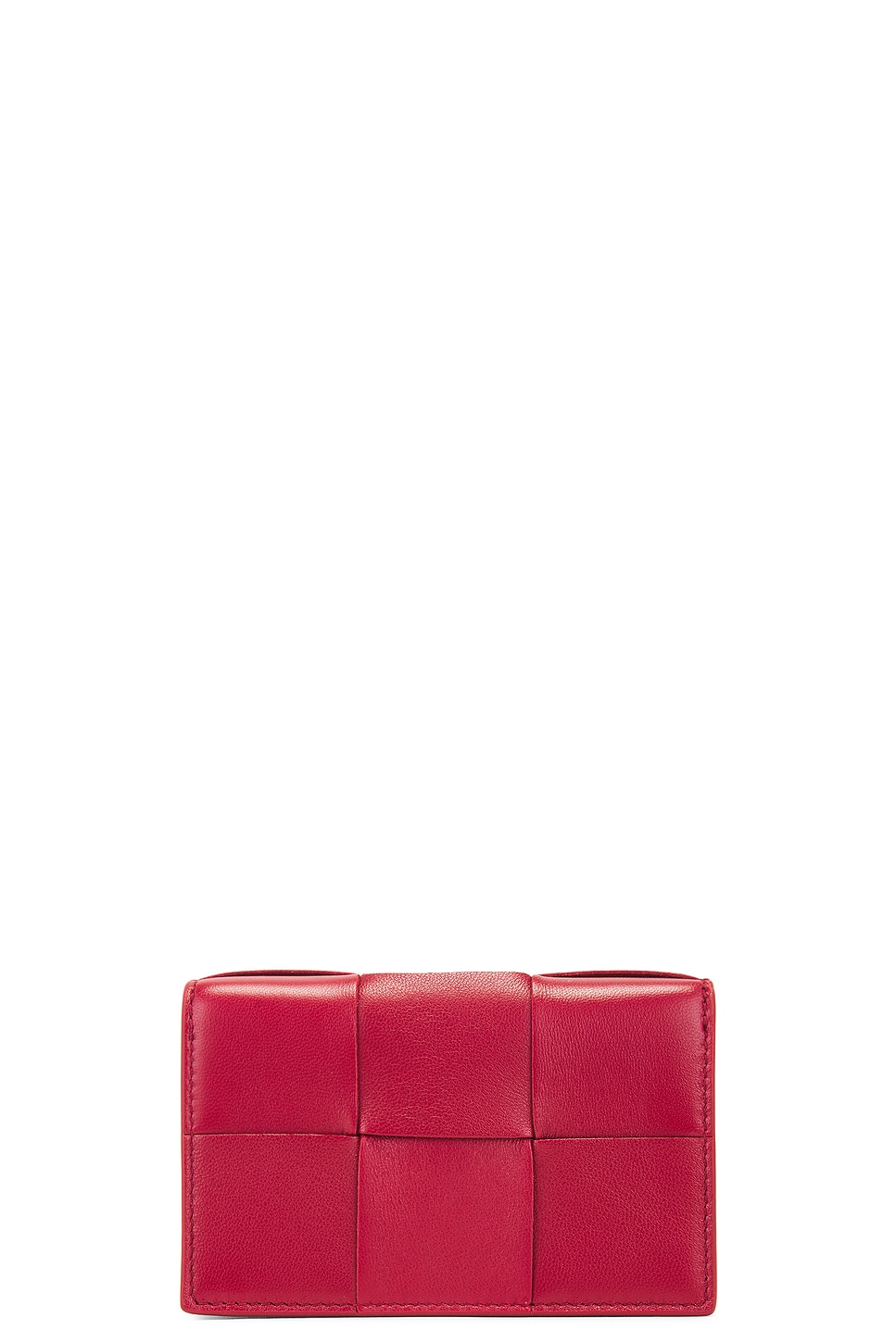 Shop Bottega Veneta Cassette Card Case In Dark Red