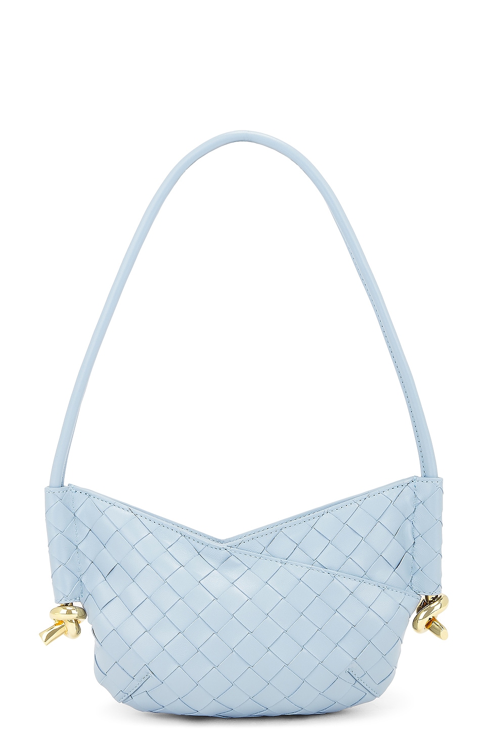 Shop Bottega Veneta Small Solstice Bag In Ice & Muse Brass