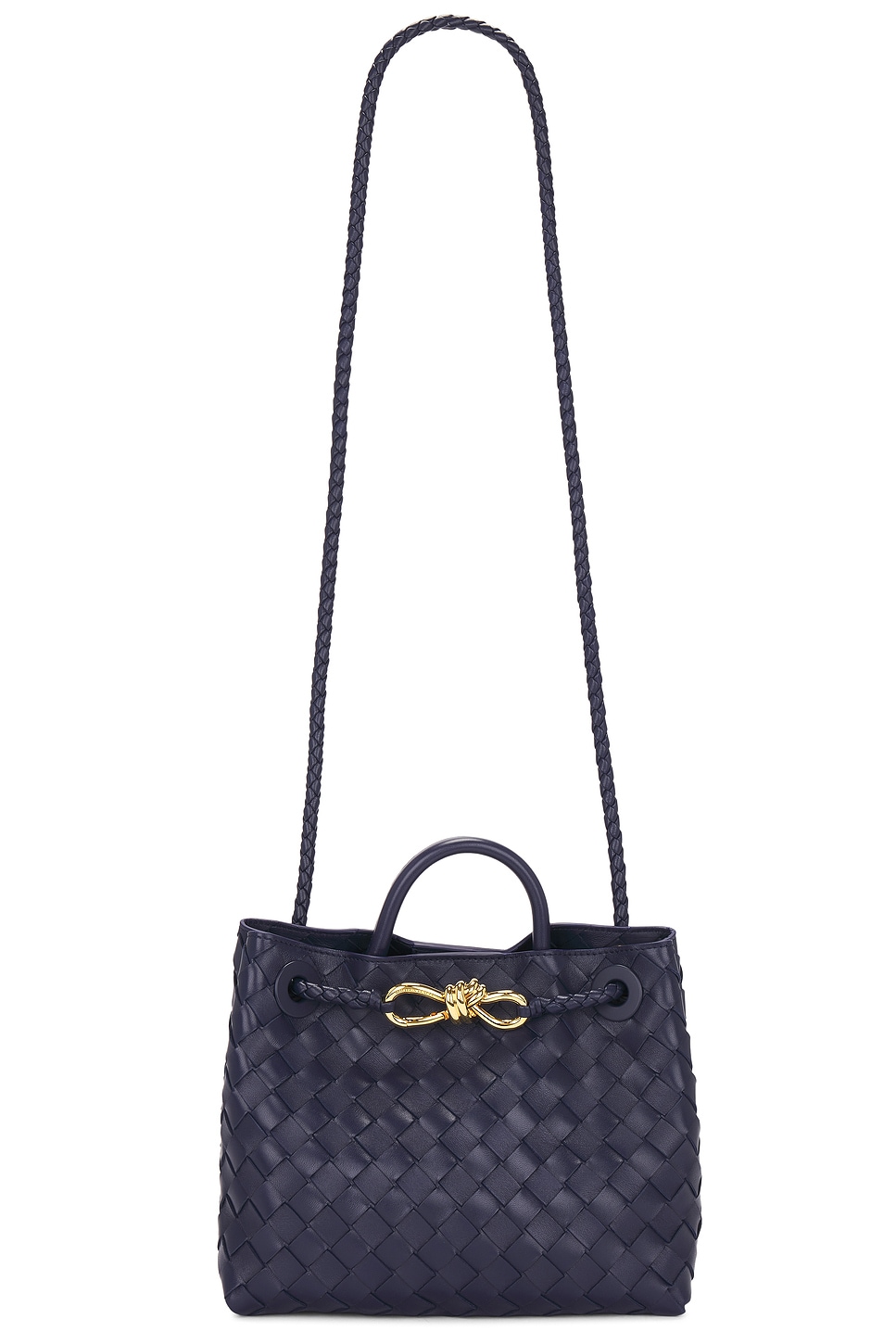 Shop Bottega Veneta Small Andiamo Bag In Duke & Muse Brass