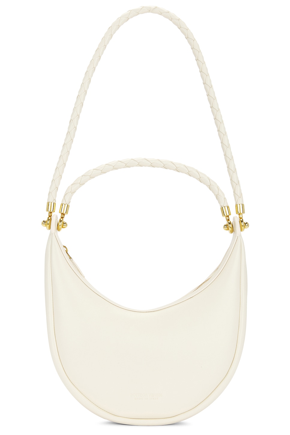 Shop Bottega Veneta Hula Hoop Hobo Bag In Sea Salt & Muse Brass