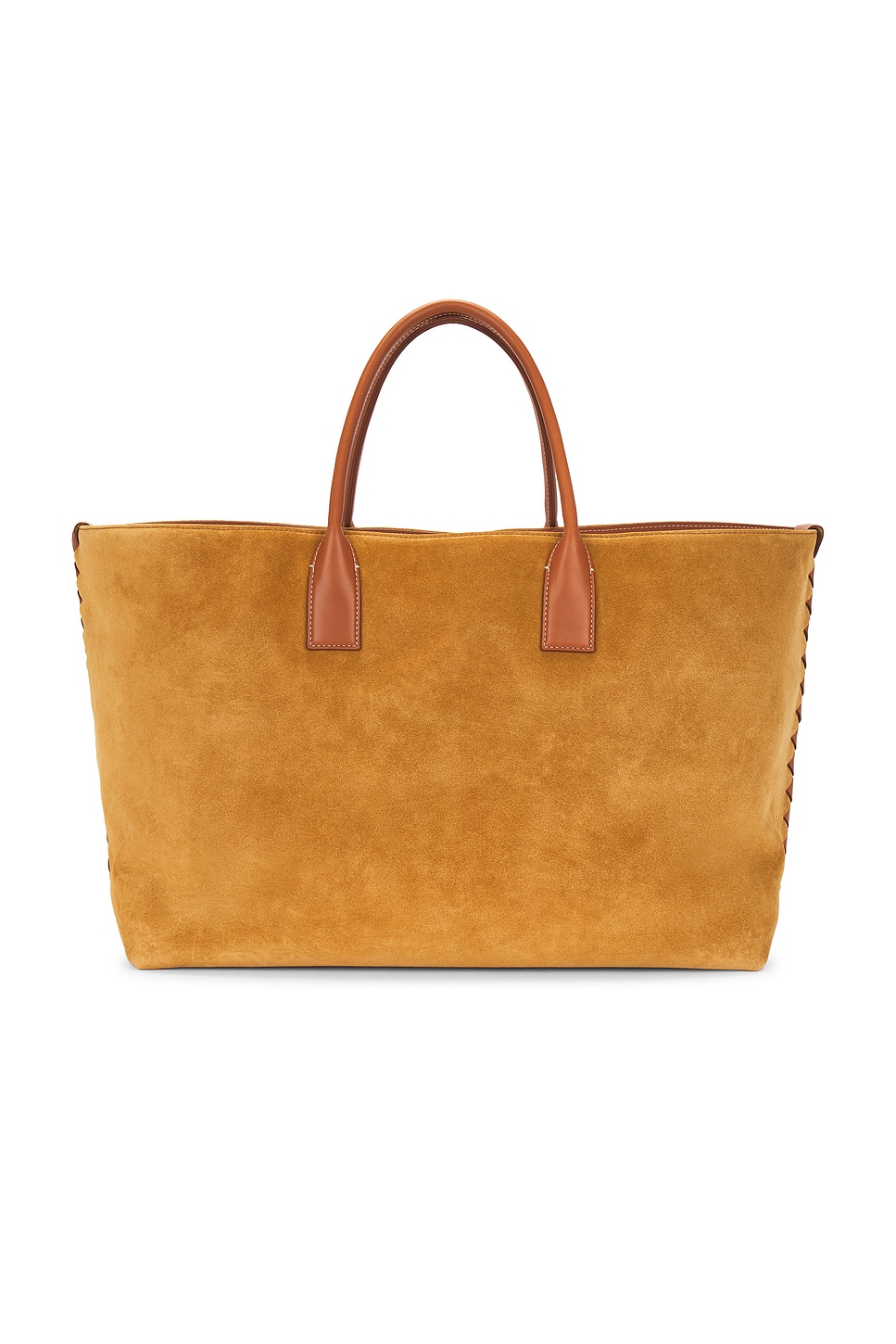 Shop Bottega Veneta Large Cabat Bag In Camel & Light Wood