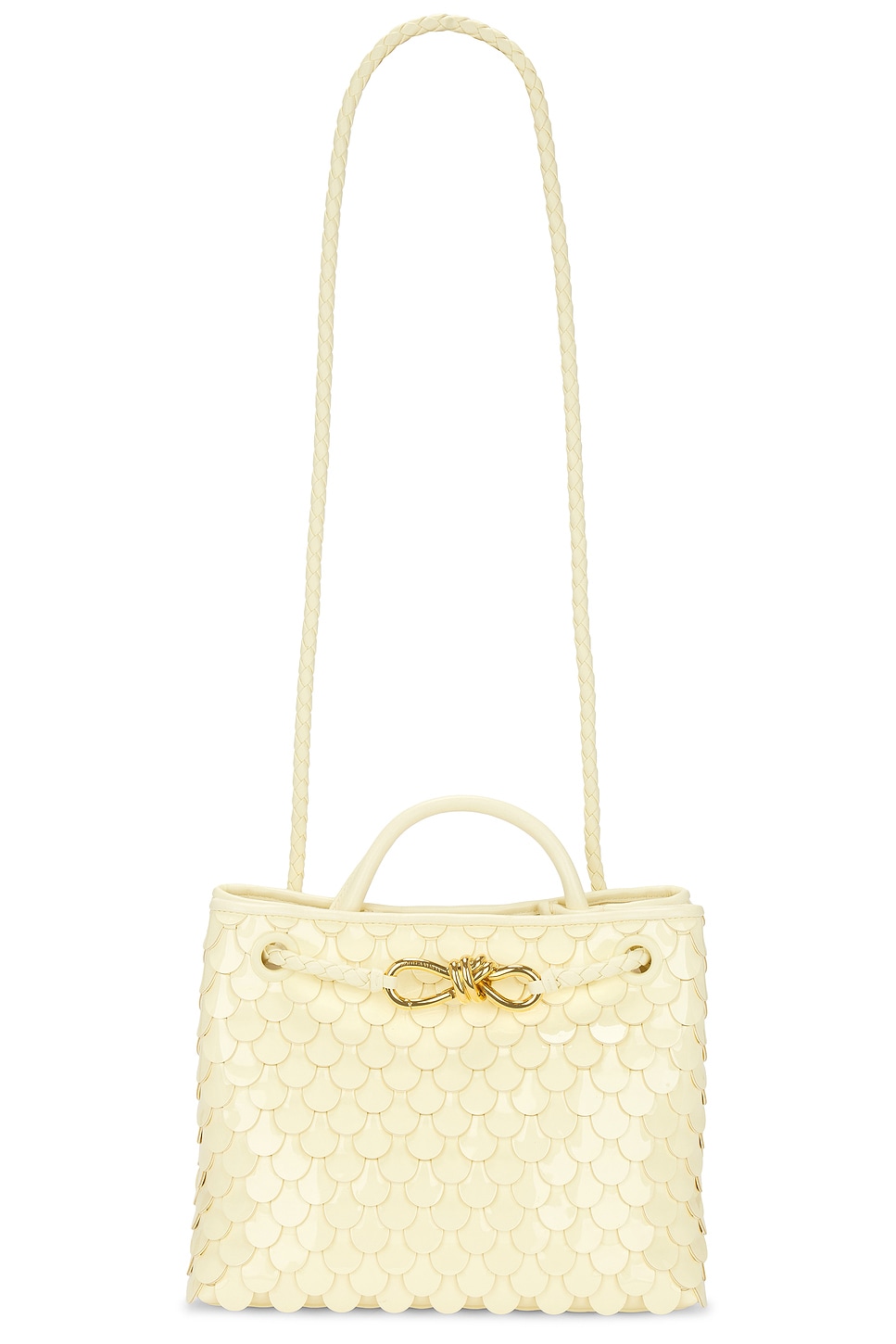 Shop Bottega Veneta Small Andiamo Bag In Chamomile & Muse Brass