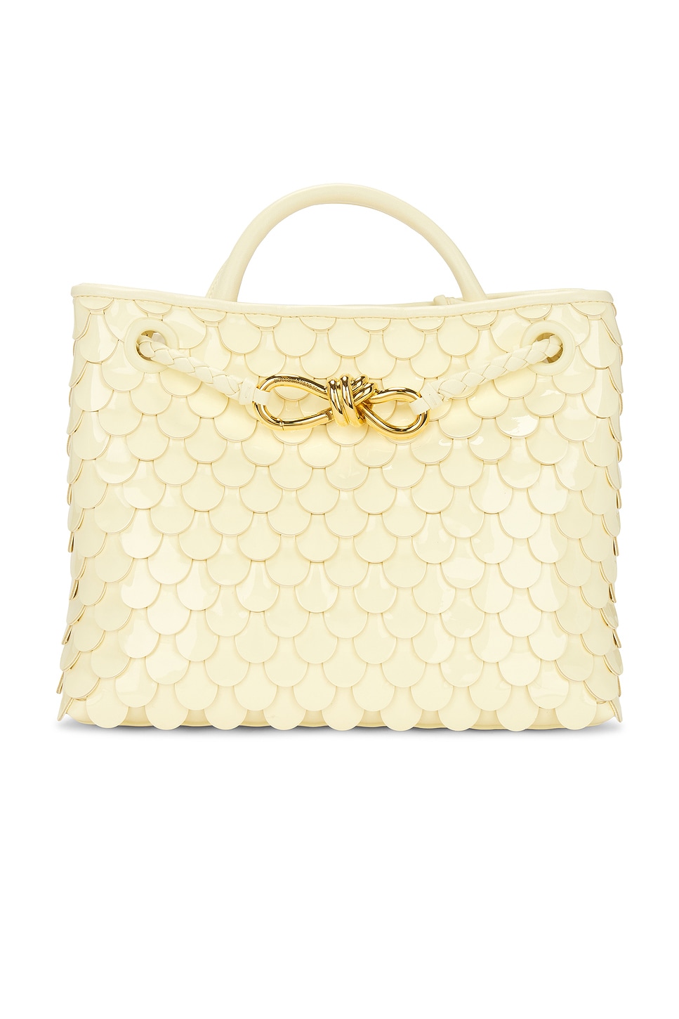 Shop Bottega Veneta Small Andiamo Bag In Chamomile & Muse Brass