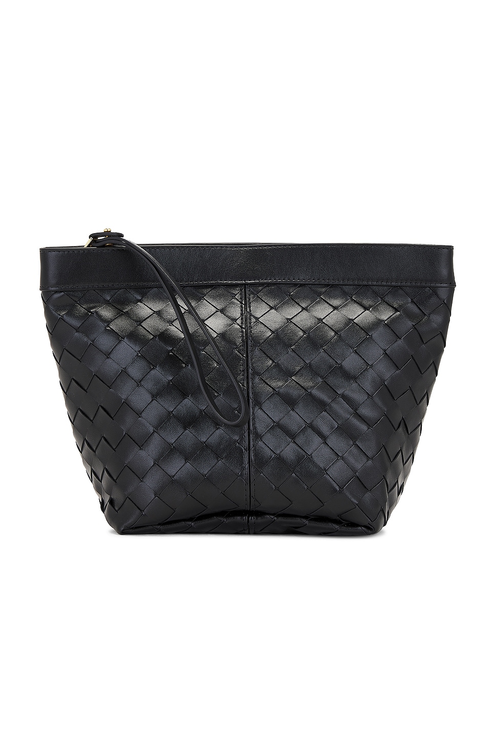 Shop Bottega Veneta Medium Prism Pouch In Black & Gold