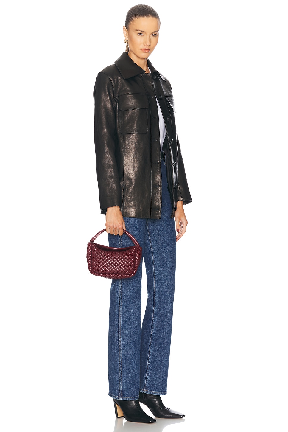 Shop Bottega Veneta Mini Cobble Top Handle Bag In Barolo & Muse Brass