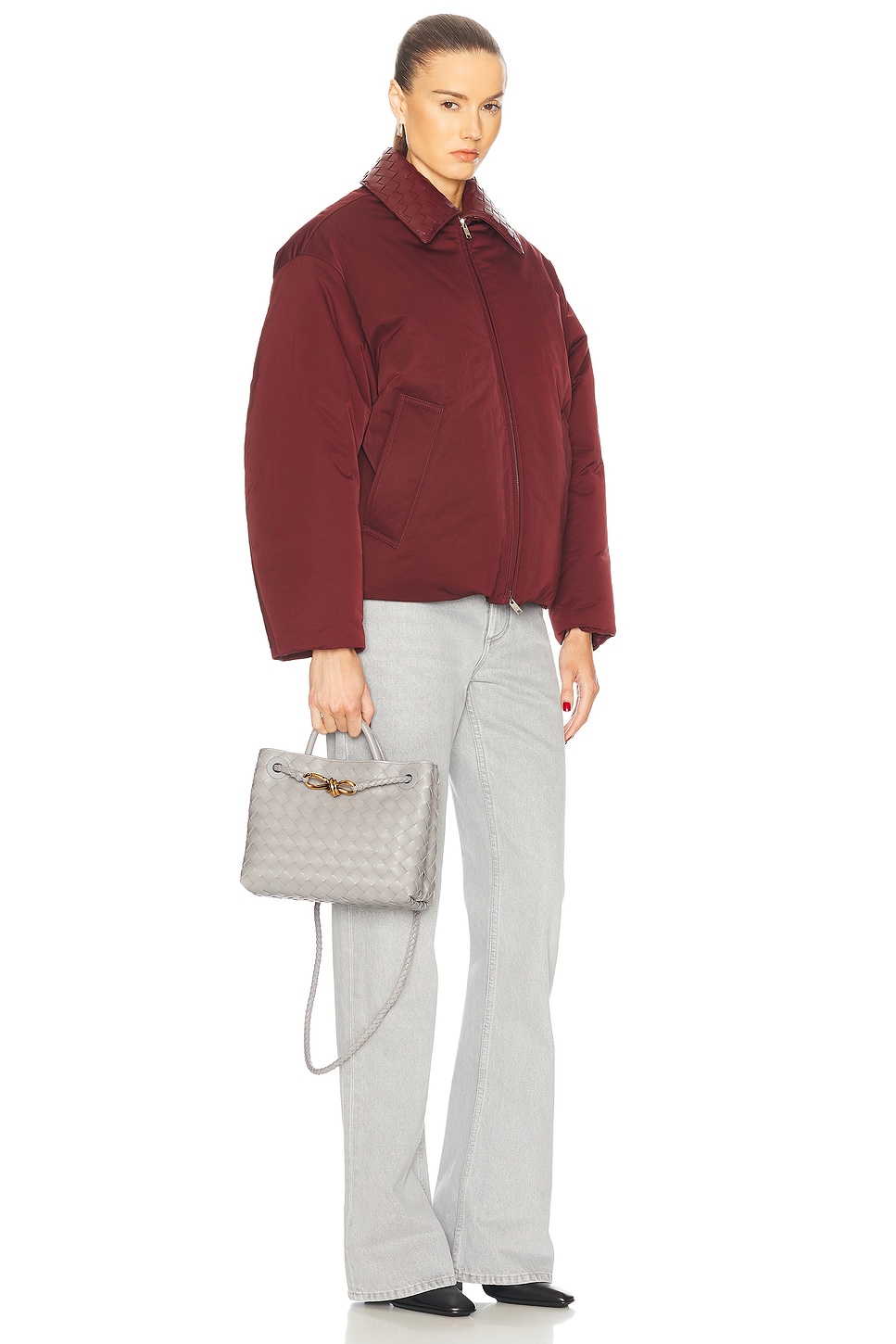 Shop Bottega Veneta Small Andiamo Bag In Sterling & Muse Brass