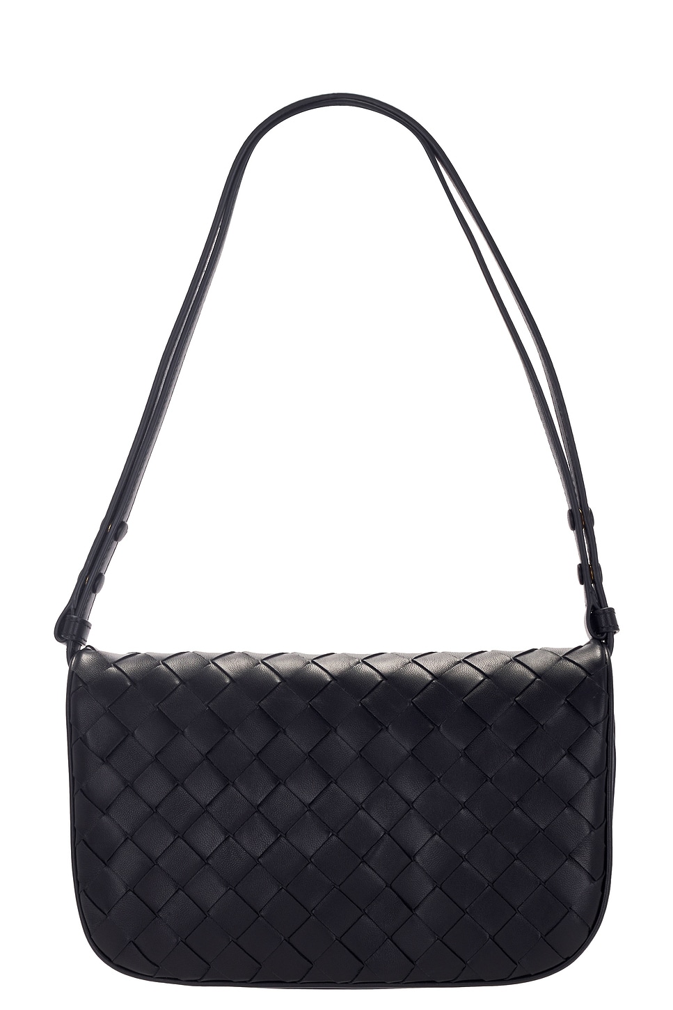 Shop Bottega Veneta Intrecciato Puff Pouch In Black & Space Gold