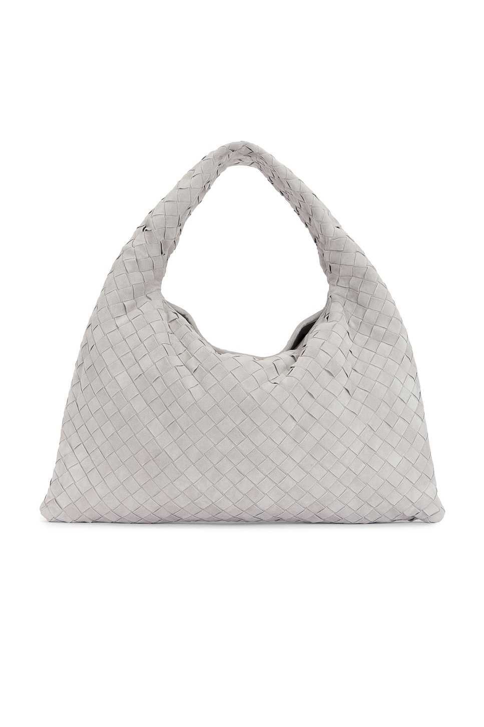 Shop Bottega Veneta Small Hop Bag In Sterling & Muse Brass