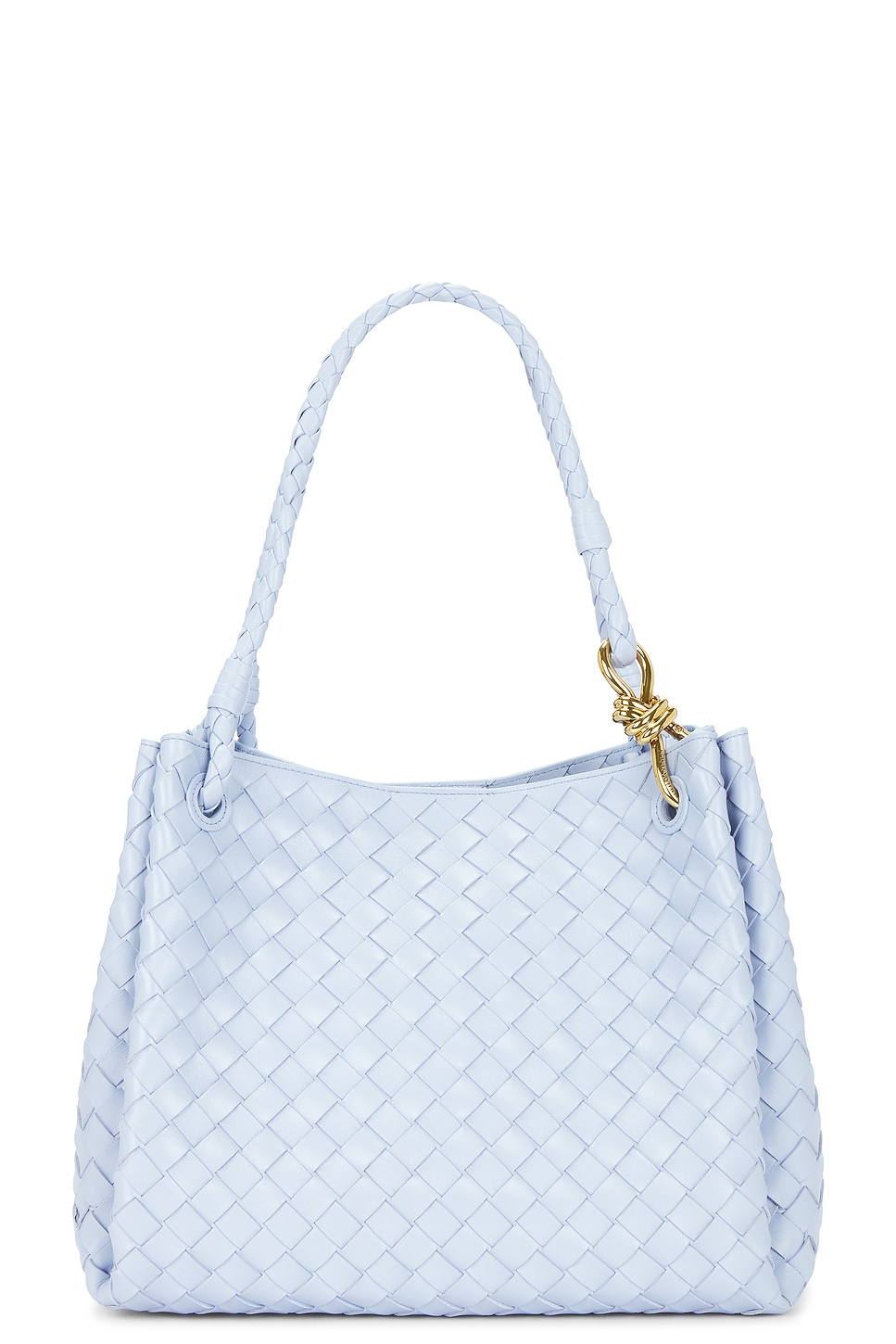 Bottega Veneta Double Handle Shoulder Bag In Lunar & Muse Brass
